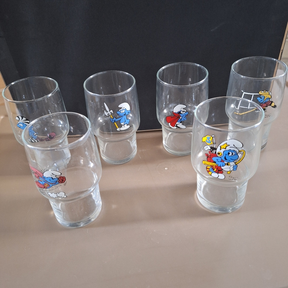 Smurfs Themed Juice Glass Set Of 6